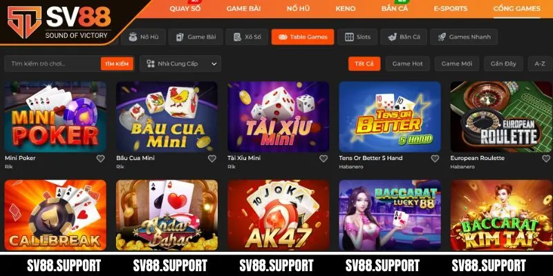 Kho game giải trí đa dạng