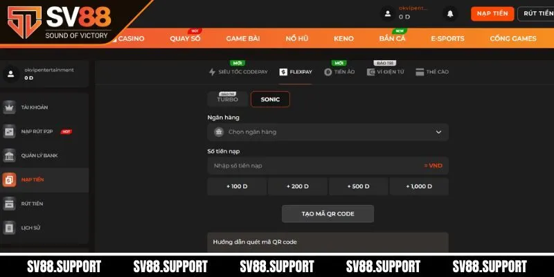 Nạp tiền bằng Flex Pay